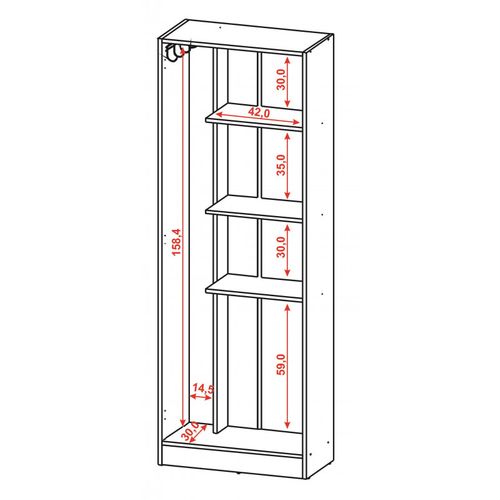 Armoire De Buanderie Et Cellier Blanche 5 Niches L 61 H 170 P 31.8 Cm