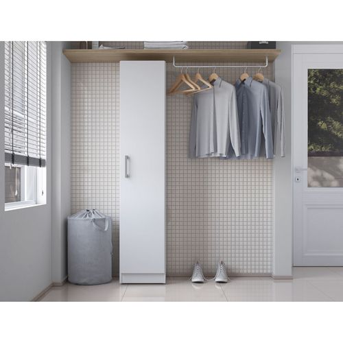 Armoire De Buanderie Et Cellier Blanche 5 Niches Larg 35 Haut 170 Prof 31,8 Cm