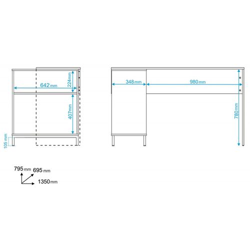 Bureau D'angle Blanc Et Meuble De Rangement 2 Niches