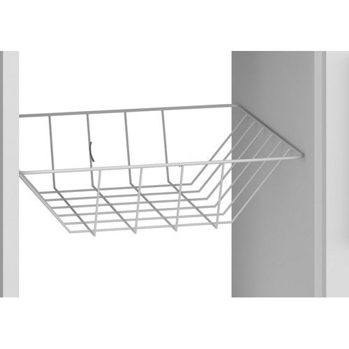 Desserte De Cuisine Micro-onde Blanche 1 Porte 1 Panier Métal