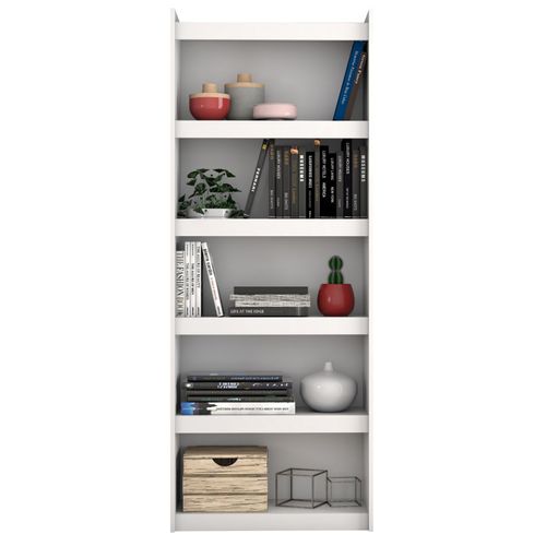 Bibliothèque Bookcase Blanc 6 Niches Largeur 70 Cm