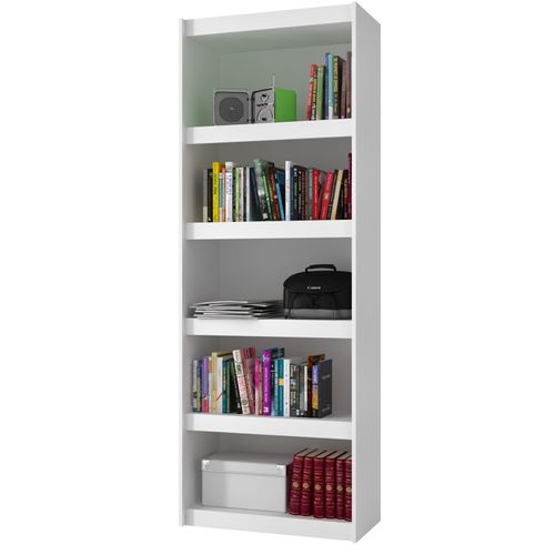 Bibliothèque Bookcase Blanc 6 Niches Largeur 70 Cm