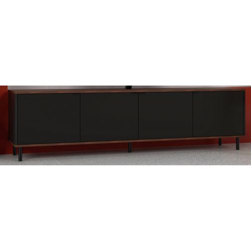 Meuble TV Bar 70 Pouces 3 Portes Châtaignier Noir