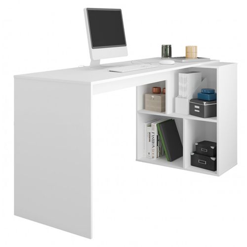 Bureau Et Rayonnage Blanc 4 Niches Office