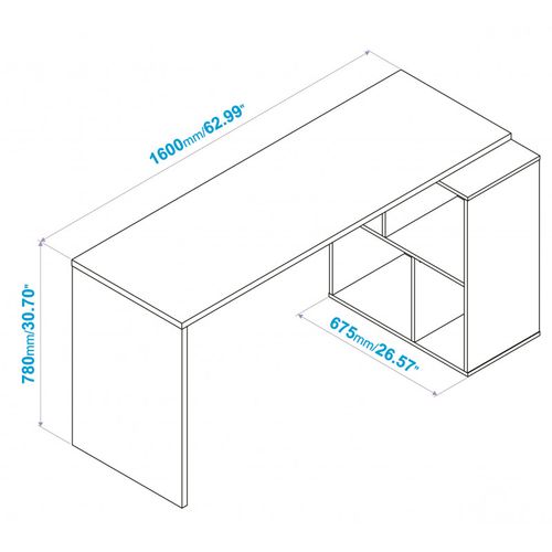 Bureau Et Rayonnage Blanc 4 Niches Office