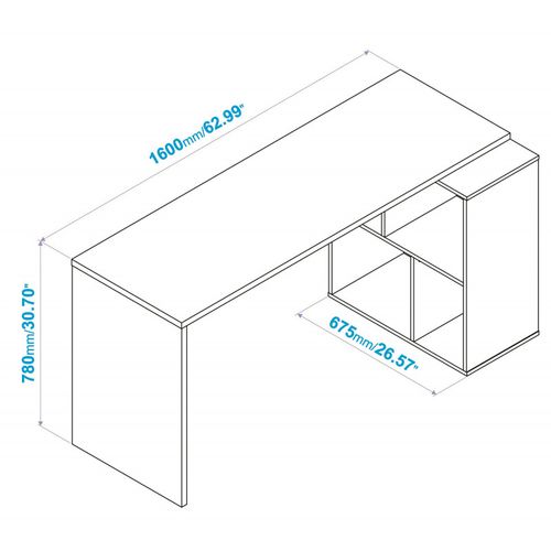 Bureau Et Rayonnage Châtaignier 4 Niches Office