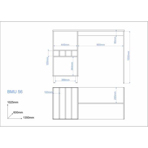 Comptoir De Cuisine - Table 6 Niches Blanc 135 Cm L 135 H 102.5 P 60 Cm