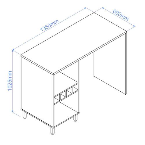 Comptoir De Cuisine - Table 6 Niches Blanc 135 Cm L 135 H 102.5 P 60 Cm