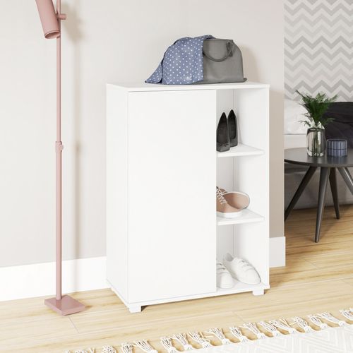 Armoirette 1 Porte 6 Niches 9 Paires Blanc L 67.5 H 96.5 P 35 Cm