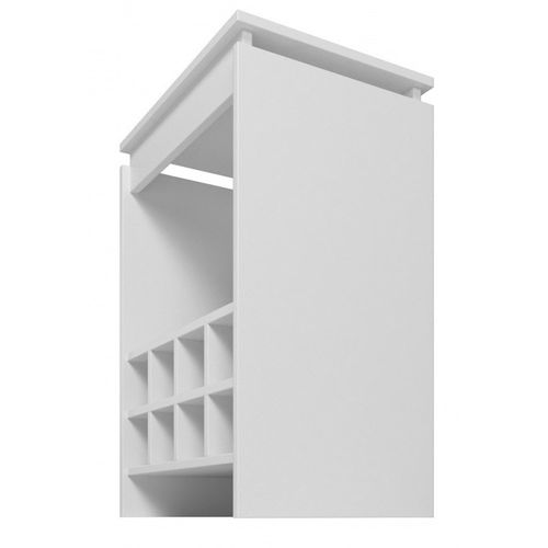 Console - Meuble Bar Blanc Rangement 8 Bouteilles Float