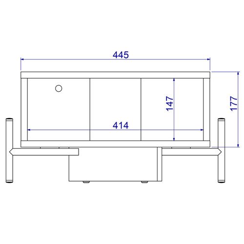 Table Basse Rectangle Pieds Métal Blanche L 51.5 H 26 P 44.5 Cm