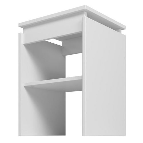 Chevet - Bout De Canapé Blanc 2 Niches L 38 H 52 P 33 Cm