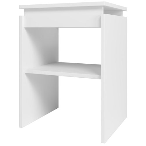 Chevet - Bout De Canapé Blanc 2 Niches L 38 H 52 P 33 Cm