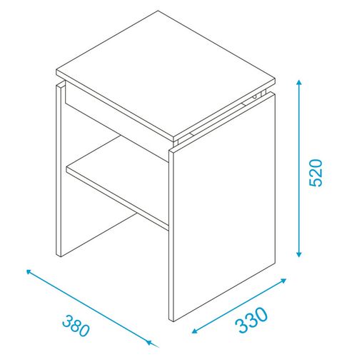 Chevet - Bout De Canapé Blanc 2 Niches L 38 H 52 P 33 Cm
