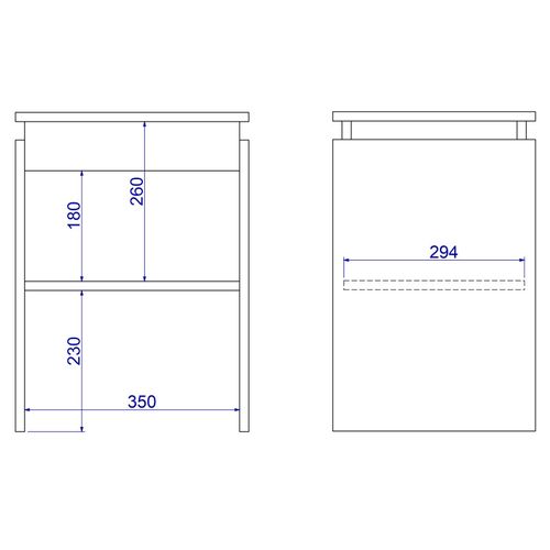 Chevet - Bout De Canapé Châtaignier 2 Niches L 38 H 52 P 33 Cm