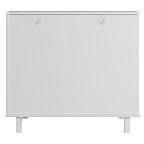 Buffet Armoire 2 Portes 4 Niches Blanc L 90 H 82.5 P 35.5 Cm