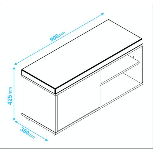 Meuble D'entrée Meuble Bout De Lit 1 Porte 4 Niches Châtaignier L 90 H 42.5 P 35 Cm