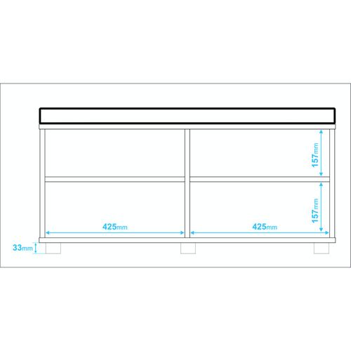 Meuble D'entrée Meuble Bout De Lit 1 Porte 4 Niches Blanc L 90 H 42.5 P 35 Cm
