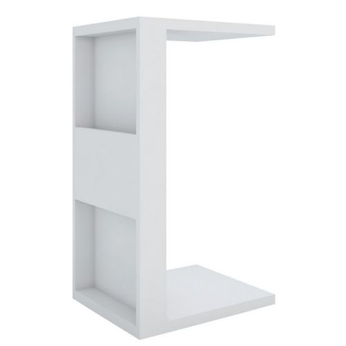 Meuble Bout De Canapé Blanc 2 Niches L 36 H 68 P 38.5 Cm