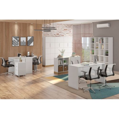 Caisson Roulant Multifonctions 3 Tiroirs Blanc Mat L 36 H 64 P 36 Cm