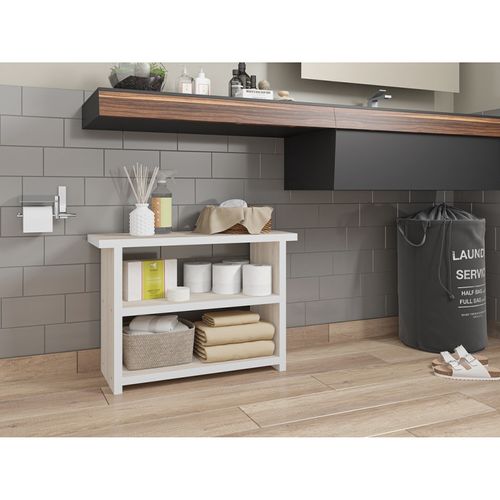 Etagère Multifonctions Chêne Clair 2 Niches L 68 H 47.5 P 25.4 Cm