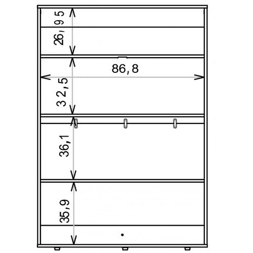 Meuble Secrétaire - Bar Noir Et Chêne 4 Niches L 90 H 140.5 P 36 Cm