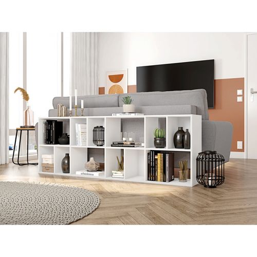 Bibliothèque Hauteur 176 Cm 12 Niches Blanc