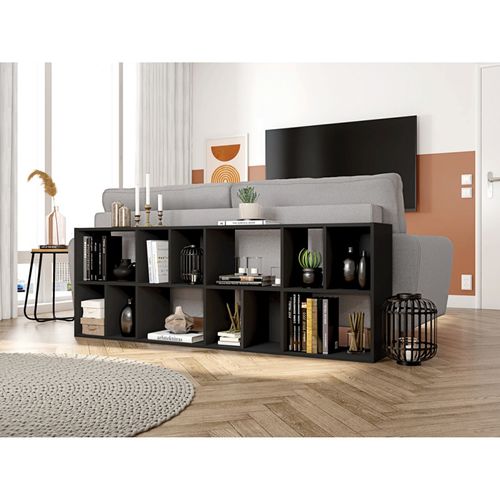 Bibliothèque Hauteur 176 Cm 12 Niches Noir