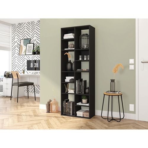 Bibliothèque Hauteur 176 Cm 12 Niches Noir