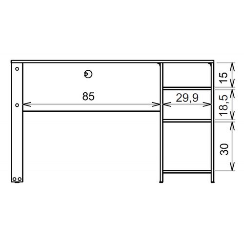 Bureau Gamer 1 Tiroir 1 Porte 2 Niches Noyer L 125 H 75 P 45.1 Cm