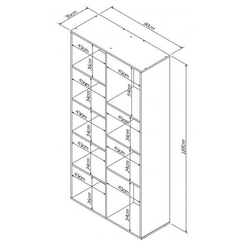 Rayonnage 9 Niches Blanc 185 Cm Linea