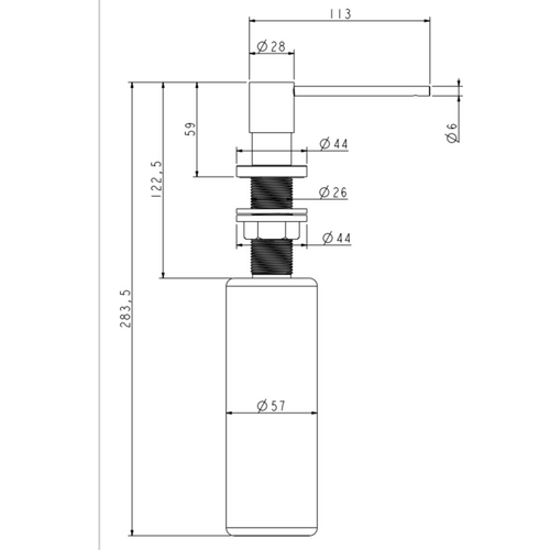 Distributeur Savon Cuisine Encastrable Helika Doré