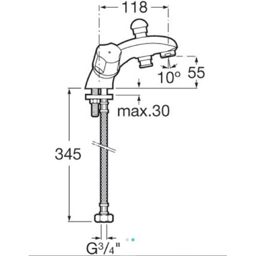 Mélangeur Bain-douche Niagara N Bicommande Monotrou - Roca - A5a0569c00