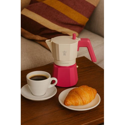 Cafetiere Italienne - Futurexpress - Aluminium - 3 Tasses - Fuschia