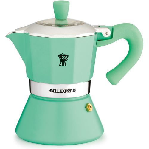 Cafetiere Italienne - Bellexpress - Aluminium - 6 Tasses - Tous Feux Dont Induction - Turquoise