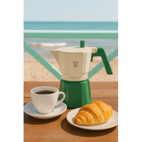 Cafetiere Italienne - Futurexpress - Aluminium - 3 Tasses - Vert