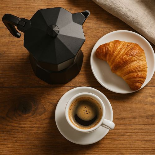 Cafetiere Italienne - Italexpress - Aluminium - 6 Tasses - Noir