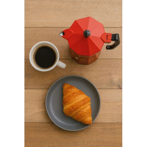 Cafetiere Italienne - Italexpress - Aluminium - 6 Tasses - Rouge