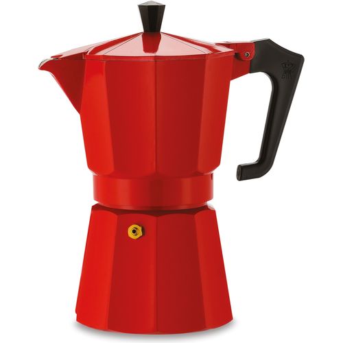 Cafetiere Italienne - Italexpress - Aluminium - 6 Tasses - Rouge