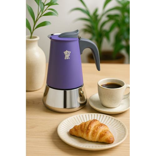 Cafetiere Italienne - Steelexpress - Acier Inoxydable - 2 Tasses - Tous Feux Dont Induction - Bleu