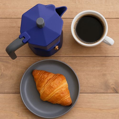 Cafetiere Italienne - Pentaexpress - Aluminium - 3 Tasses - Bleu