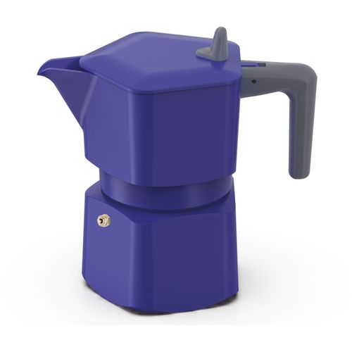 Cafetiere Italienne - Pentaexpress - Aluminium - 3 Tasses - Bleu