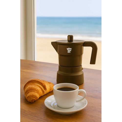 Cafetiere Italienne - Solidexpress - Aluminium - 3 Tasses - Kaki