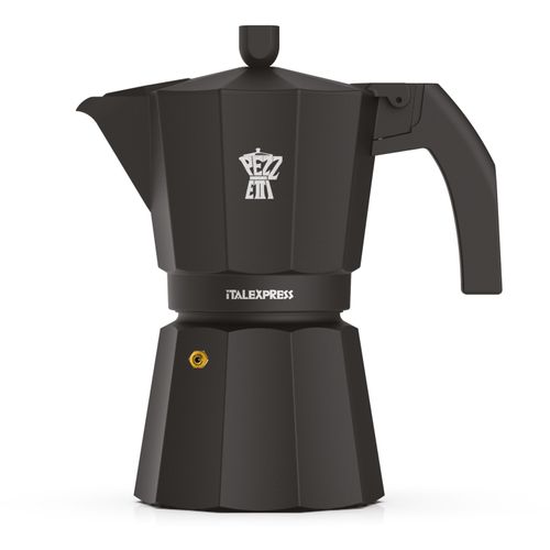 Cafetiere Italienne - Italexpress - Aluminium - 6 Tasses - Noir