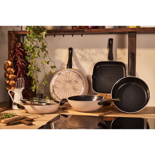 Gril LEDro 28 Cm, Aluminium, Revêtement Céramique, Sable