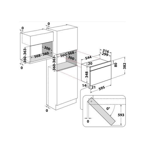 Micro-ondes Grill Encastrable 22l 750w  Inox - Mbna920x