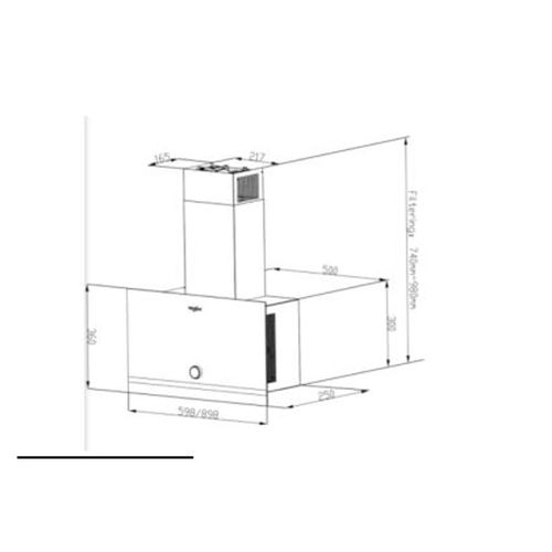 Hotte Décorative inclinée 60 cm noir - Whva62flmk