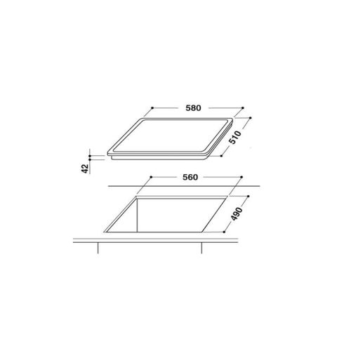 Table De Cuisson Vitrocéramique 4 Feu 6200w Noir - Akm700nenew
