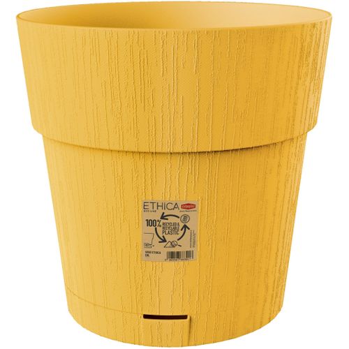Pot De Fleur Ethica - 2 L - 40 X H39 Cm - Avec Réserve D'eau - Moutarde