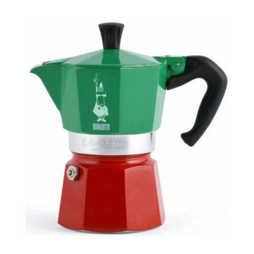 Cafetiere Italienne - La Mokina Italia - Tous Feux Sauf Induction - 1 Tasse - 40 Ml - Vert / Rouge